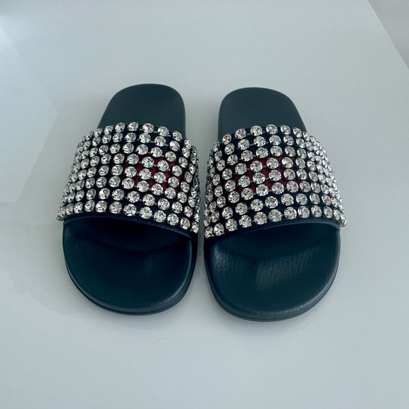 GUCCI Women's Crystal Embellished Slides Size 39IT (9US) Made in Italy - Picture 9 of 13